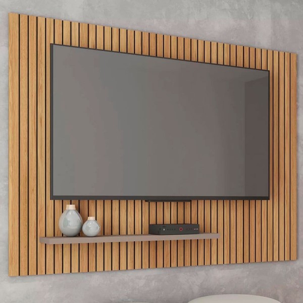 Painel para TV Até 70 Polegadas com Ripado 3d Aegon Buriti/Fendi - Caemmun