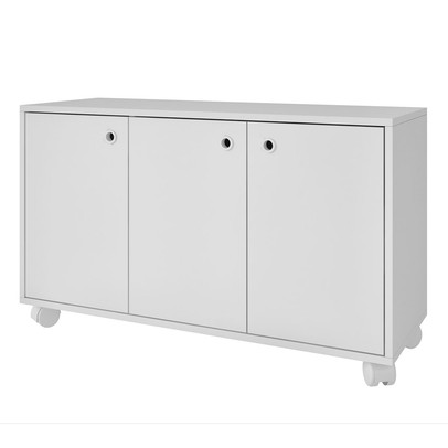 Armário Multiuso 3 Portas 1 Prateleira Branco 625 - Pnr Móveis