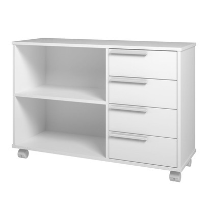 Armário Multiuso 4 Gavetas 1 Prateleira Branco 440 - Pnr Móveis