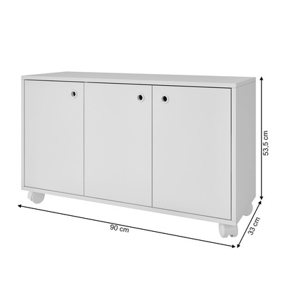 Rack para TV Até 40 Polegadas 3 Portas Branco 725 - Pnr Móveis