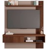 Painel para TV Até 55 Polegadas Jade 1 Porta Ripado Fendi/Havana - Caemmun