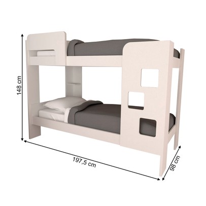 Beliche Escadinha 1 Prateleira 100% Mdf Grade de Proteção Branco - Panorama Móveis