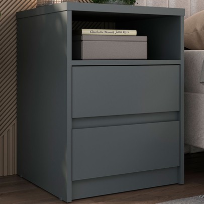 Mesa de Cabeceira Gales 2 Gavetas 100% Mdf Grafitto - Mambel