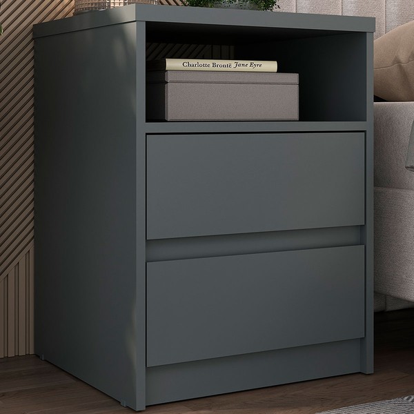 Mesa de Cabeceira Gales 2 Gavetas 100% Mdf Grafitto - Mambel