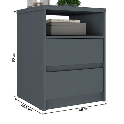 Mesa de Cabeceira Gales 2 Gavetas 100% Mdf Grafitto - Mambel