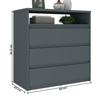 Cômoda Gales 3 Gavetas 100% Mdf Grafitto - Mambel
