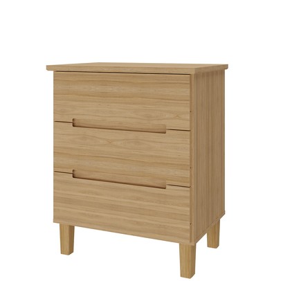 Mesa de Cabeceira Logan 3 Gavetas 100% Mdf Olmo - Mambel