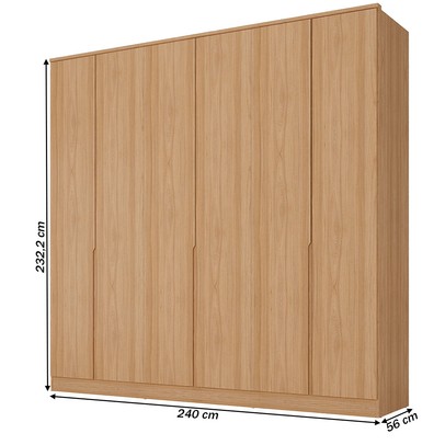 Guarda-Roupa Casal Logan 6 Portas 4 Gavetas 100% Mdf Olmo - Mambel