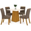 Mesa de Jantar 4 Lugares Dora Nature/Off White/Bege Se79 - Henn