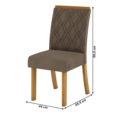 Mesa de Jantar 4 Lugares Dora Nature/Off White/Bege Se79 - Henn