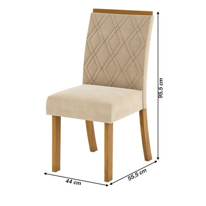 Mesa de Jantar 4 Lugares Dora Nature/Off White/Linho Se79 - Henn