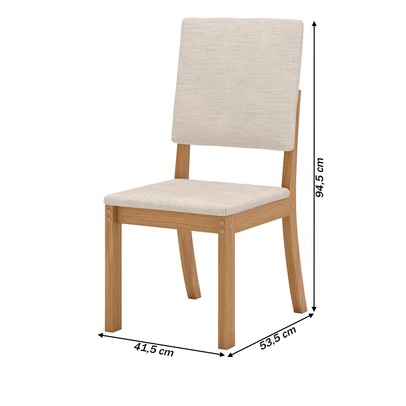 Mesa de Jantar 4 Lugares Milla Nature/Off White/Linho - Henn