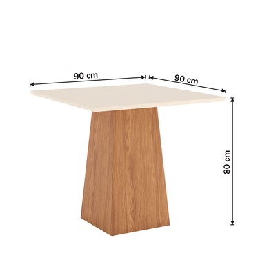 Mesa de Jantar 4 Lugares Dora Nature/Off White/Linho - Henn