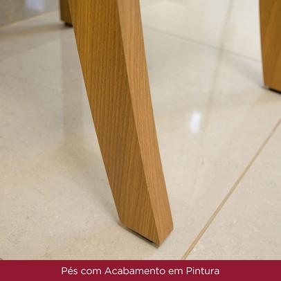 Mesa de Jantar 4 Lugares Dora Nature/Off White/Linho - Henn