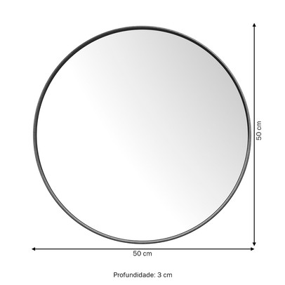 Espelho Decorativo Alamanda 50cm Preto - Jb Bechara