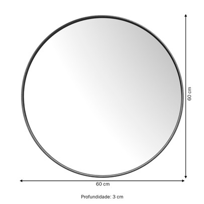 Espelho Decorativo Alamanda 60cm Preto - Jb Bechara