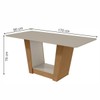 Mesa de Madeira Apogeu com Vidro Amêndoa Clean/Off White 72716 - Móveis Lopas
