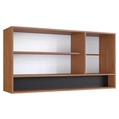 Armário Aéreo Cozinha Giovanna 3 Portas Freijó/Preto - Irm Móveis