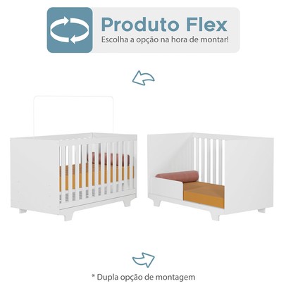 Quarto de Bebê Completo Life 100% Mdf 3 Portas 6 Gavetas Branco 2225 - Tigus Baby