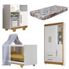 Quarto de Bebê Completo Flocos 100% Mdf 4 Portas 2 Gavetas Branco/Ypê 4103 - Tigus Baby