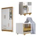 Quarto de Bebê Completo Flocos 100% Mdf 4 Portas 2 Gavetas Branco/Ypê 4105 - Tigus Baby