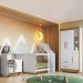 Quarto de Bebê Completo Flocos 100% Mdf 4 Portas 2 Gavetas Branco/Ypê 4105 - Tigus Baby