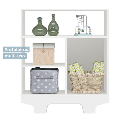 Quarto de Bebê Completo Flocos 100% Mdf 1 Porta Branco 4106 - Tigus Baby