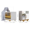 Quarto de Bebê Completo Flocos 100% Mdf 1 Porta Branco/Ypê 4106 - Tigus Baby