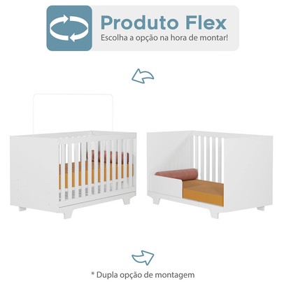 Quarto de Bebê Completo Life 100% Mdf 3 Portas 6 Gavetas Branco 4109 - Tigus Baby