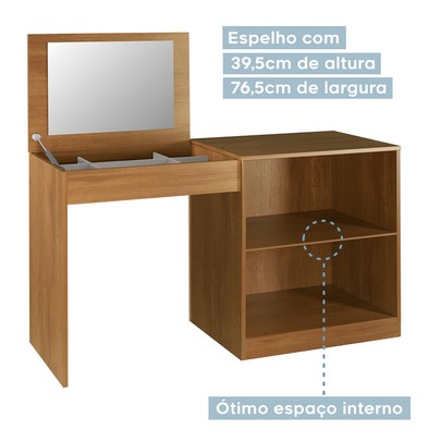 Penteadeira Multiuso 2 Portas com Espelho Ypê - Tigus Baby