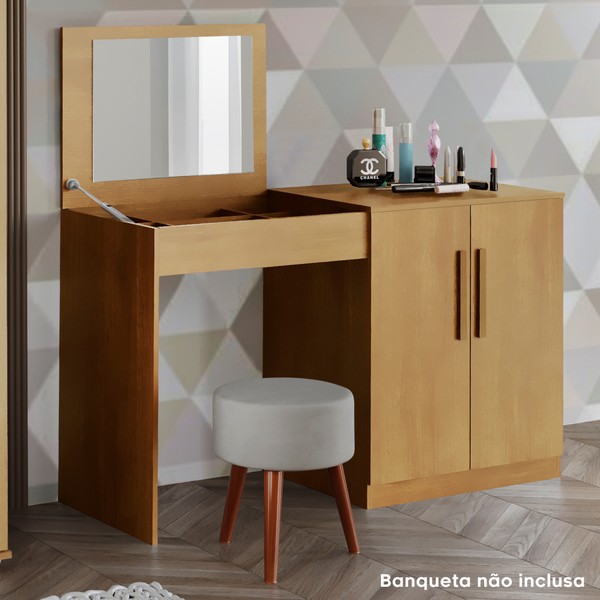 Penteadeira Multiuso 2 Portas com Espelho Ypê - Tigus Baby