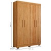 Guarda-Roupa Solteiro Flórida 4 Portas 3 Gavetas 100% Mdf Amadeirado - Tigus Baby