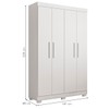 Guarda-Roupa Solteiro Flórida 4 Portas 3 Gavetas 100% Mdf Branco - Tigus Baby
