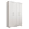 Guarda-Roupa Solteiro Flórida 4 Portas 3 Gavetas 100% Mdf Branco - Tigus Baby