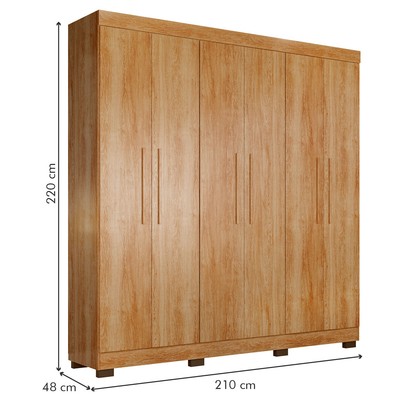 Guarda-Roupa Casal Flórida 100% Mdf 6 Portas 4 Gavetas Amadeirado 4460 - Tigus Baby