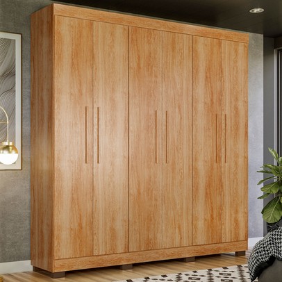Guarda-Roupa Casal Flórida 100% Mdf 6 Portas 4 Gavetas Amadeirado 4460 - Tigus Baby