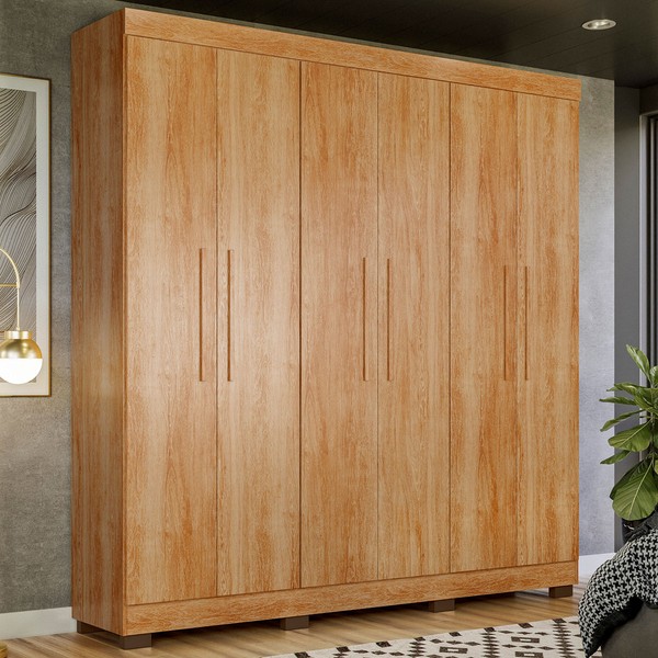 Guarda-Roupa Casal Flórida 100% Mdf 6 Portas 4 Gavetas Amadeirado 4460 - Tigus Baby