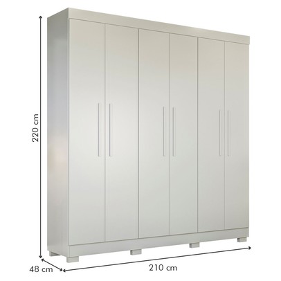 Guarda-Roupa Casal Flórida 100% Mdf 6 Portas 4 Gavetas Branco 4460 - Tigus Baby