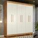 Guarda-Roupa Casal Flórida 100% Mdf 6 Portas 4 Gavetas Amadeirado/Off White 4460 - Tigus Baby
