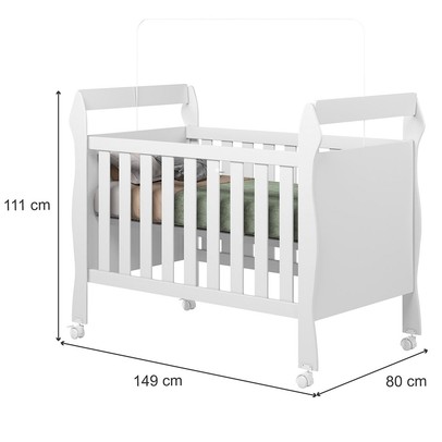 Berço Mini Cama 3 em 1 Soninho 100% Mdf Branco 4850 - Tigus Baby