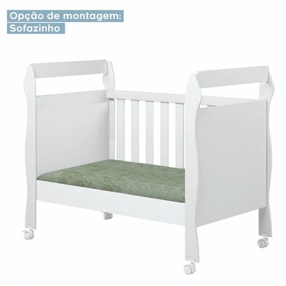 Berço Mini Cama 3 em 1 Soninho 100% Mdf Branco 4850 - Tigus Baby