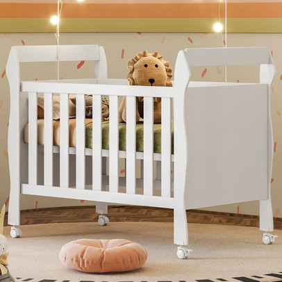 Berço Mini Cama 3 em 1 Soninho 100% Mdf Branco 4850 - Tigus Baby