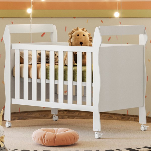 Berço Mini Cama 3 em 1 Soninho 100% Mdf Branco 4850 - Tigus Baby