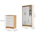 Quarto de Bebê Completo Lara 100% Mdf 3 Portas 6 Gavetas Amadeirado/Branco 5346 - Tigus Baby