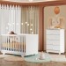 Quarto de Bebê Completo Lara 100% Mdf 4 Gavetas Branco 5353 - Tigus Baby