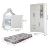 Quarto de Bebê Completo Lara 100% Mdf 3 Portas 2 Gavetas Branco 5354 - Tigus Baby