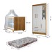 Quarto de Bebê Completo Lara 100% Mdf 3 Portas 2 Gavetas Amadeirado/Branco 5354 - Tigus Baby