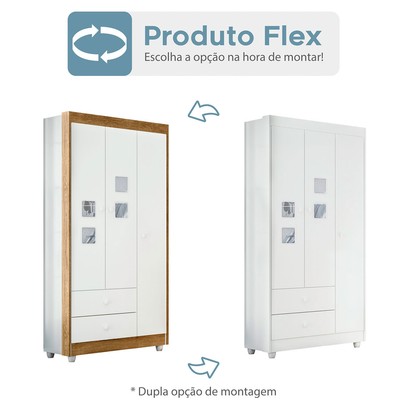Quarto de Bebê Completo Mila 100% Mdf 4 Portas 6 Gavetas Branco 5299 - Tigus Baby