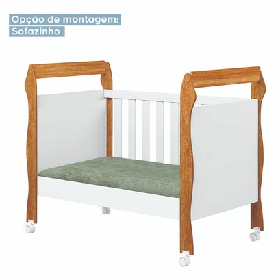 Quarto de Bebê Completo Mila 100% Mdf 4 Portas 6 Gavetas Branco/Amadeirado 5299 - Tigus Baby