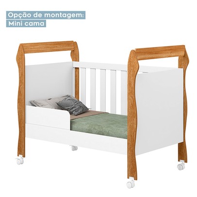 Quarto de Bebê Completo Mila 100% Mdf 4 Portas 6 Gavetas Branco/Amadeirado 5299 - Tigus Baby